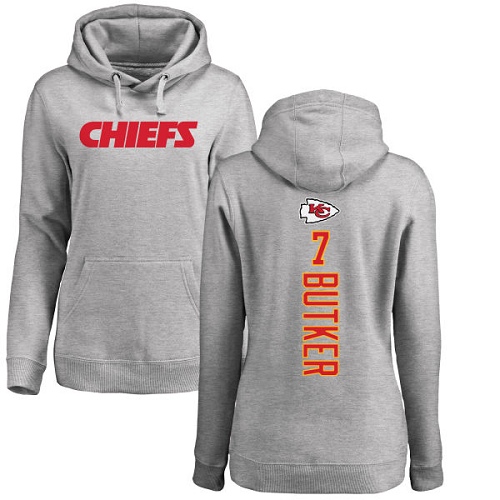 Women Football Kansas City Chiefs #7 Butker Harrison Ash Backer Pullover Hoodie->kansas city chiefs->NFL Jersey